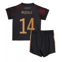 Camisa de Futebol Alemanha Jamal Musiala #14 Equipamento Secundário Infantil Mundo 2022 Manga Curta (+ Calças curtas)